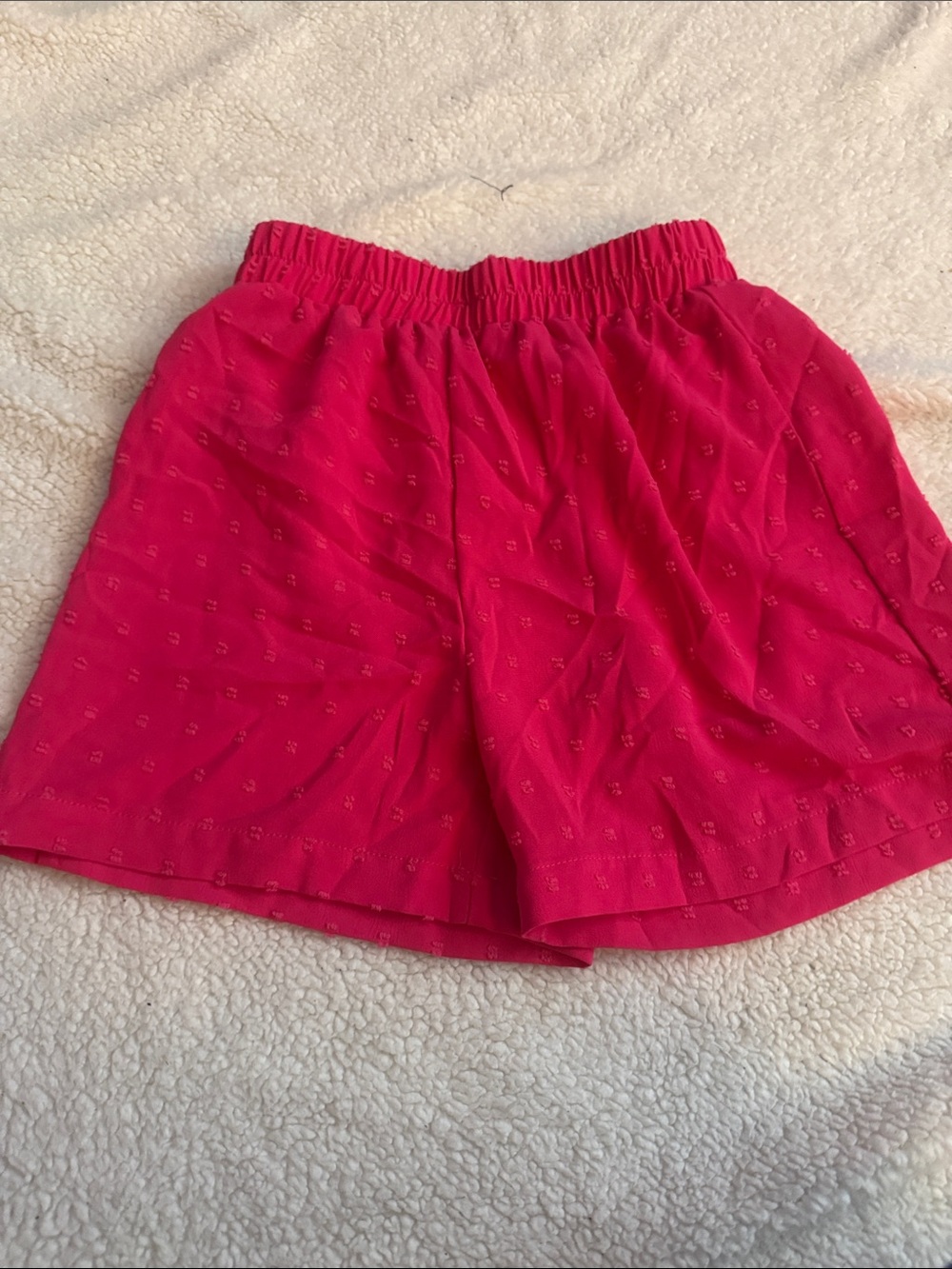 SHEIN Hot Pink Elastic-Waist Girls' Shorts